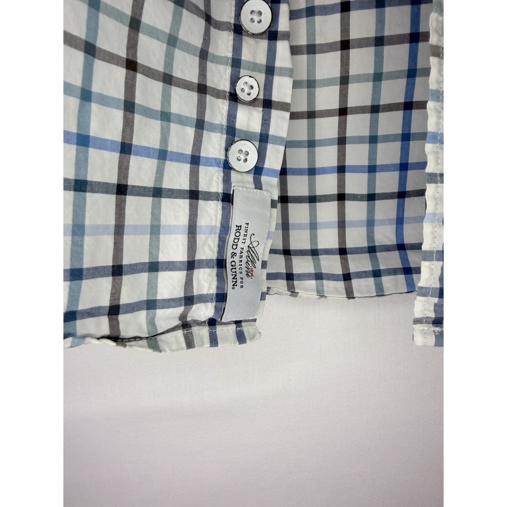 Rodd & Gunn Shirt Mens S Blue Gingham Plaid Sports Fit Long Sleeve Button Down - Picture 3 of 14